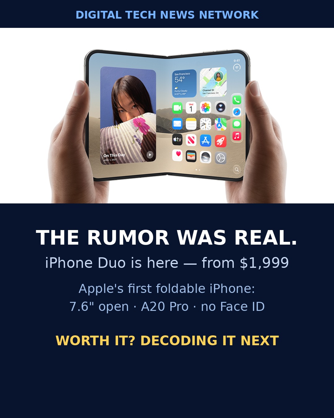 iPhone Duo — Apple's first foldable iPhone